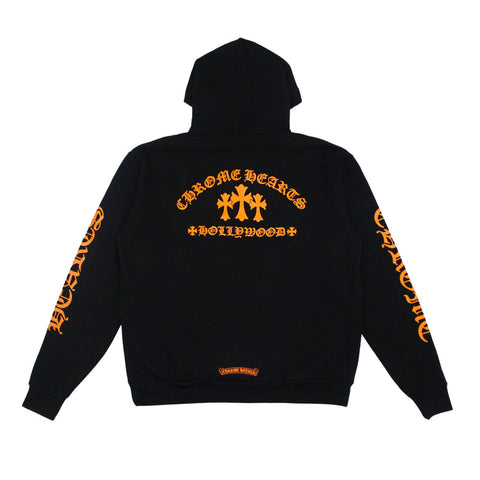 Chrome Hearts "Hollywood" Cemetery Hoodie Black/Orange