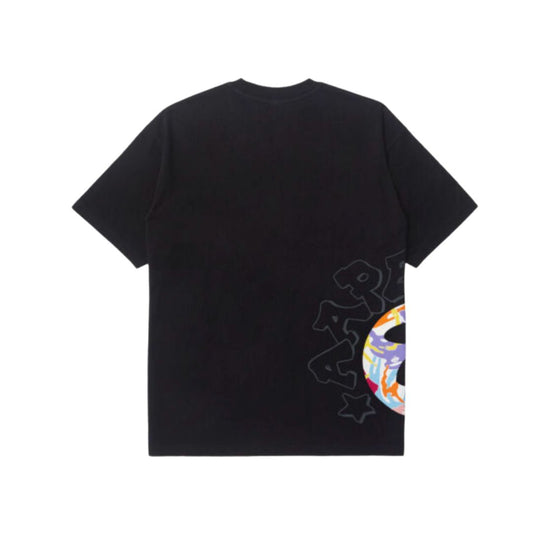 Aape By A Bathing Ape "Moonface Graphic" Printed Black Tee