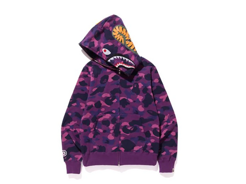 BAPE "Color Camo Shark" Full Zip Hoodie Purple