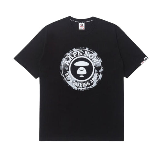 Aape By A Bathing Ape "Black Moonface" Camo Tee