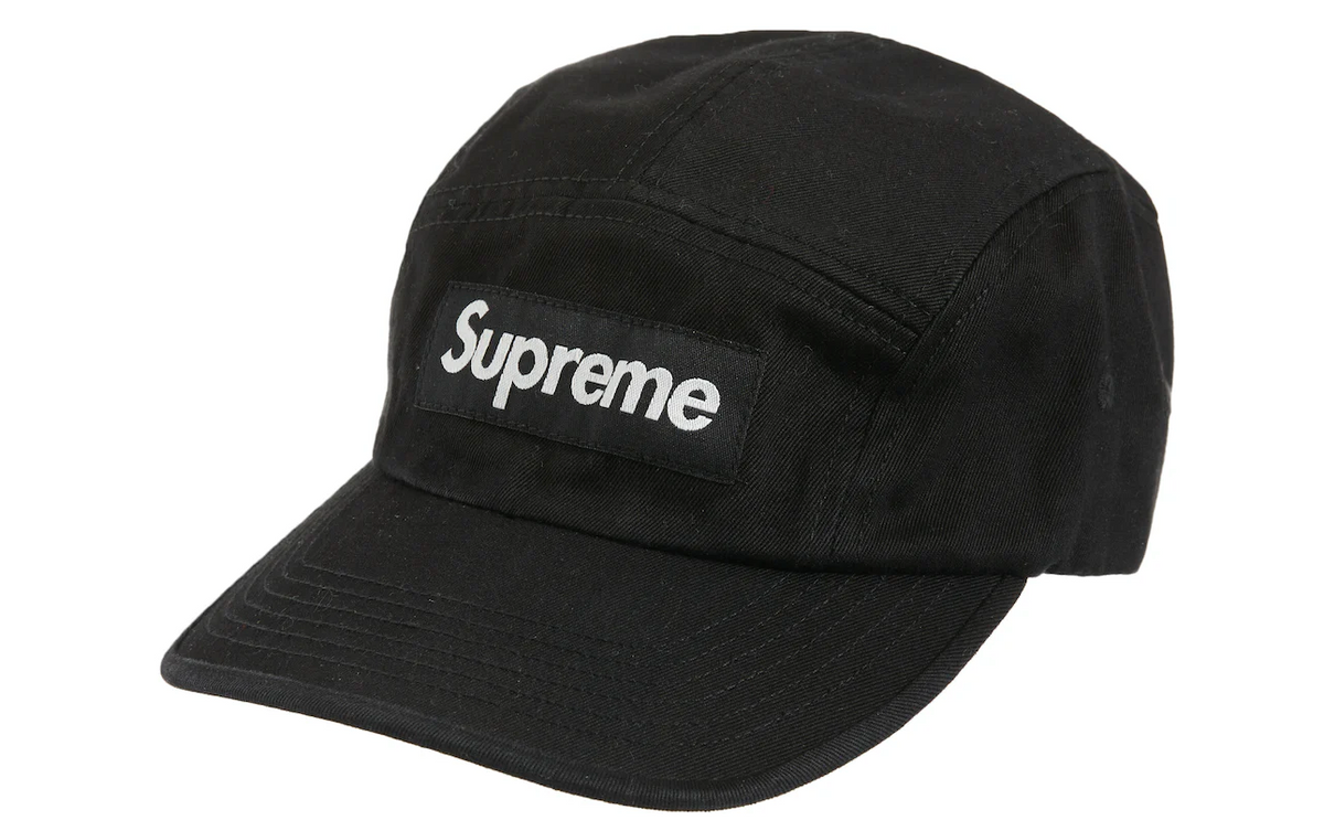 Supreme Washed Chino Twill Camp Cap "Black" (SS23)