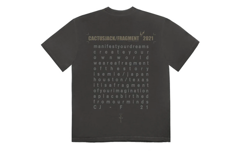 Travis Scott Cactus Jack for Fragment "Create" Tee Washed Black