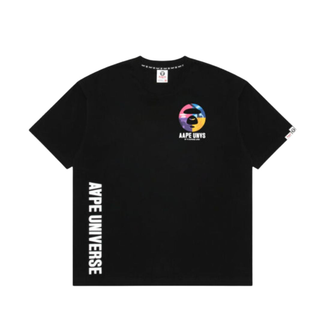 Aape By A Bathing Ape "Moonface Camo" Graphic Tee Black