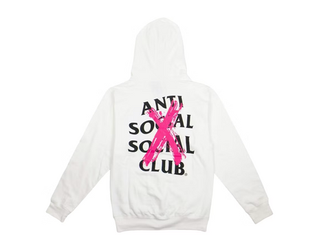 Anti Social Social Club "Cancelled" Hoodie White/Pink